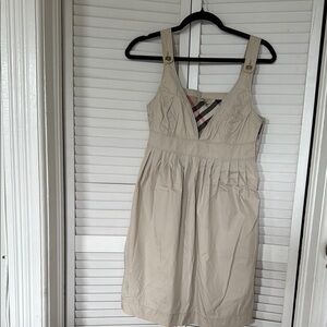 Burberry Tan V-neck Sleeveless Midi Sundress
